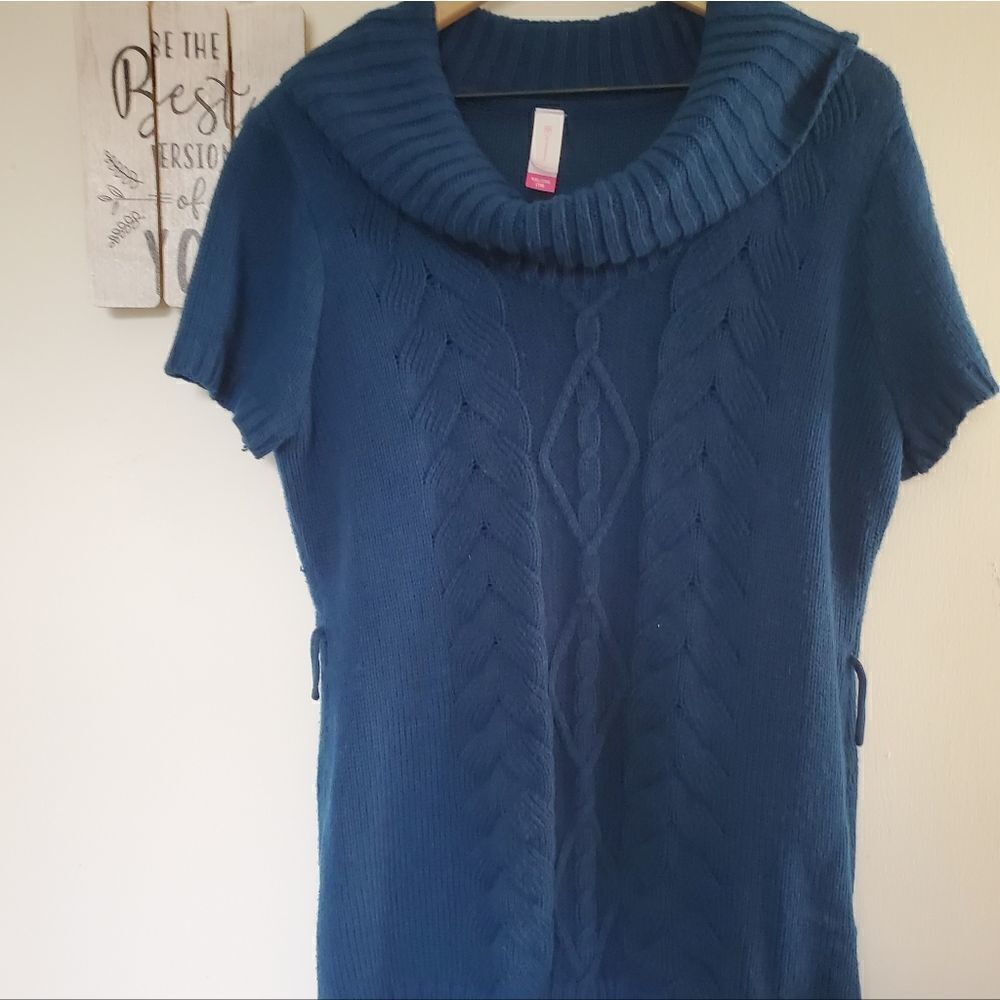 No Boundaries Junior Size XXL 19 Blue Knit Sweater Dress